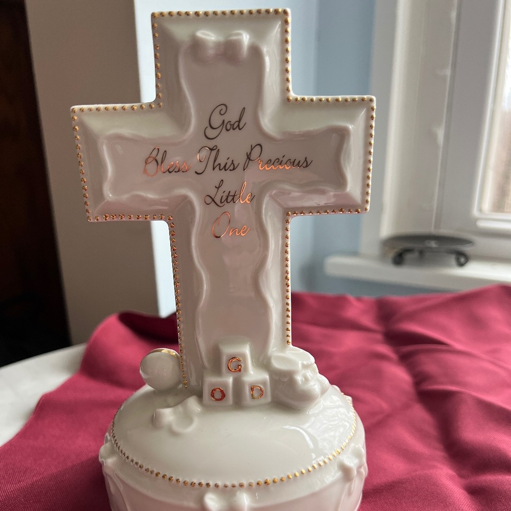 Baby's Porcelain Musical Cross